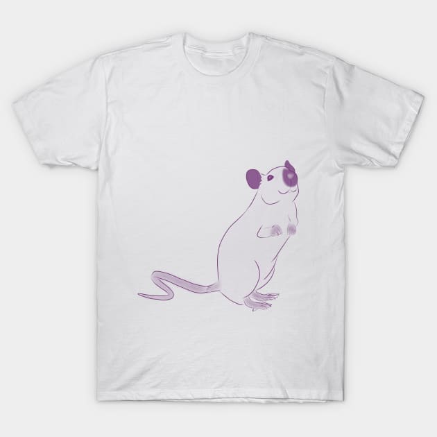 Purple Outline Rat T-Shirt by eckokitten